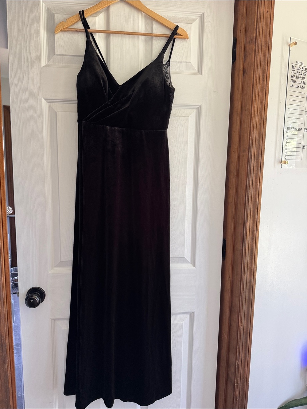 Azazie Black Velvet Maxi Dress